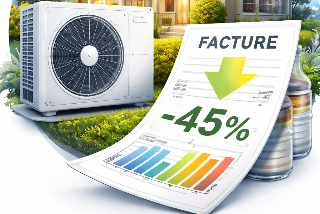 illustration de la consommation d'une pompe à chaleur