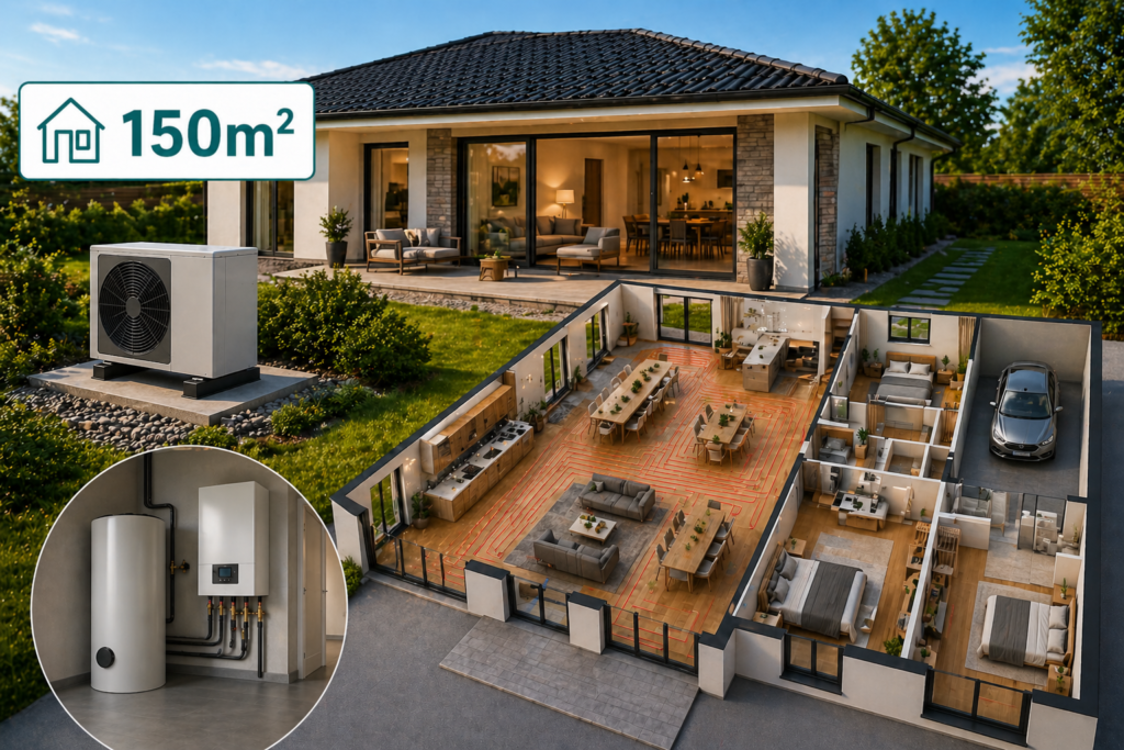 pompe à chaleur maison 150 m2